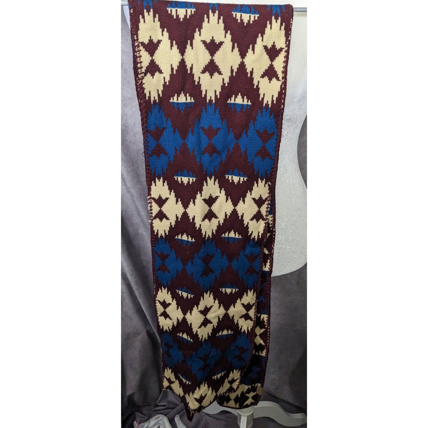 Pendleton Merino Wool Knit Southwestern Pattern Scarf