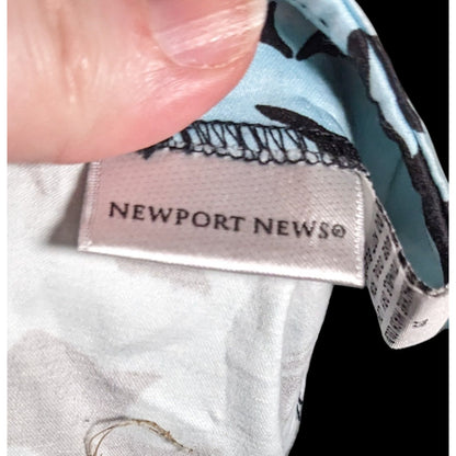 Vintage Newport News Black And Blue Floral Knee Length Skirt