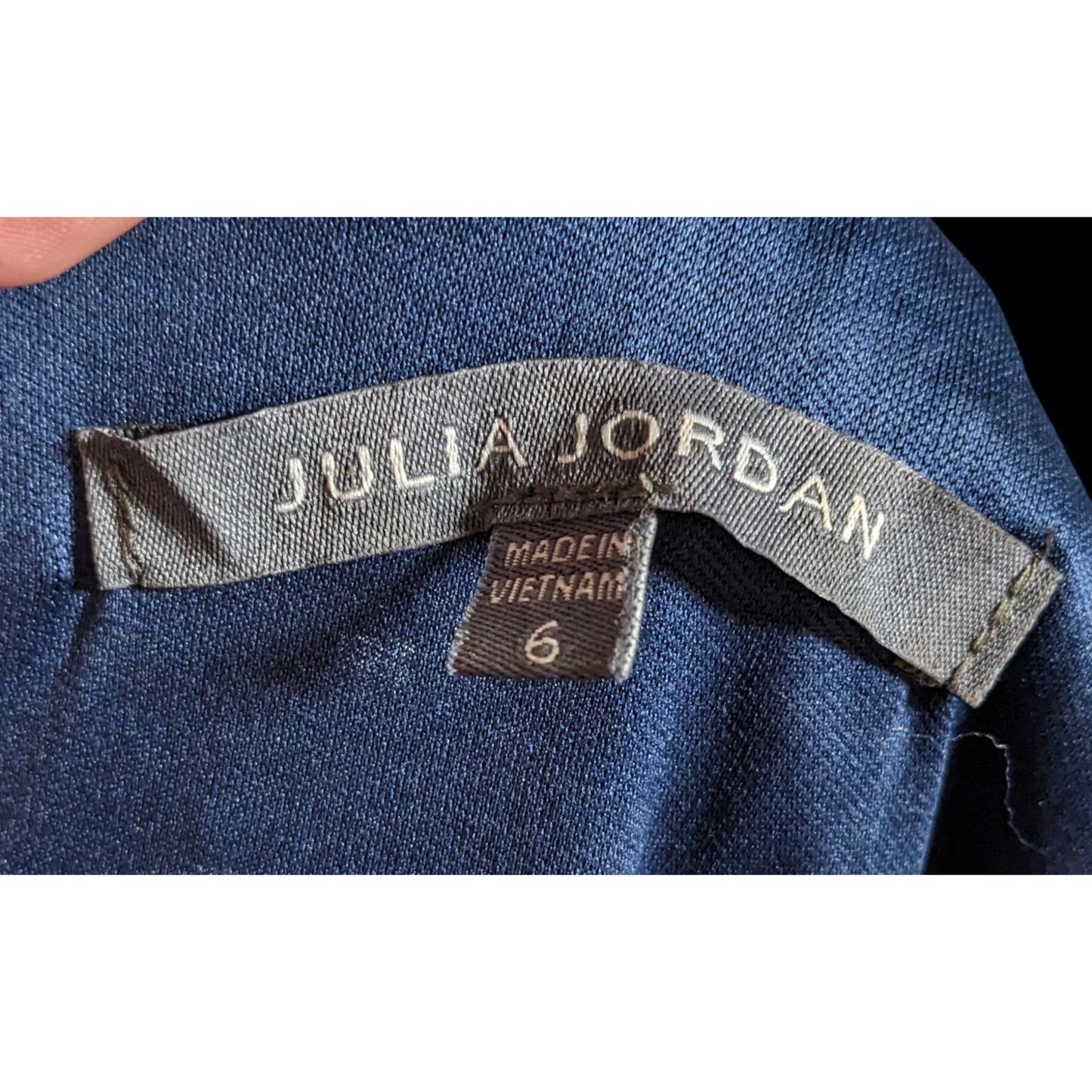 Julia Jordan Eyelet Dress Navy Blue With Ruffled Edge