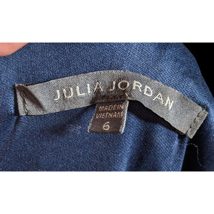 Julia Jordan Eyelet Dress Navy Blue With Ruffled Edge