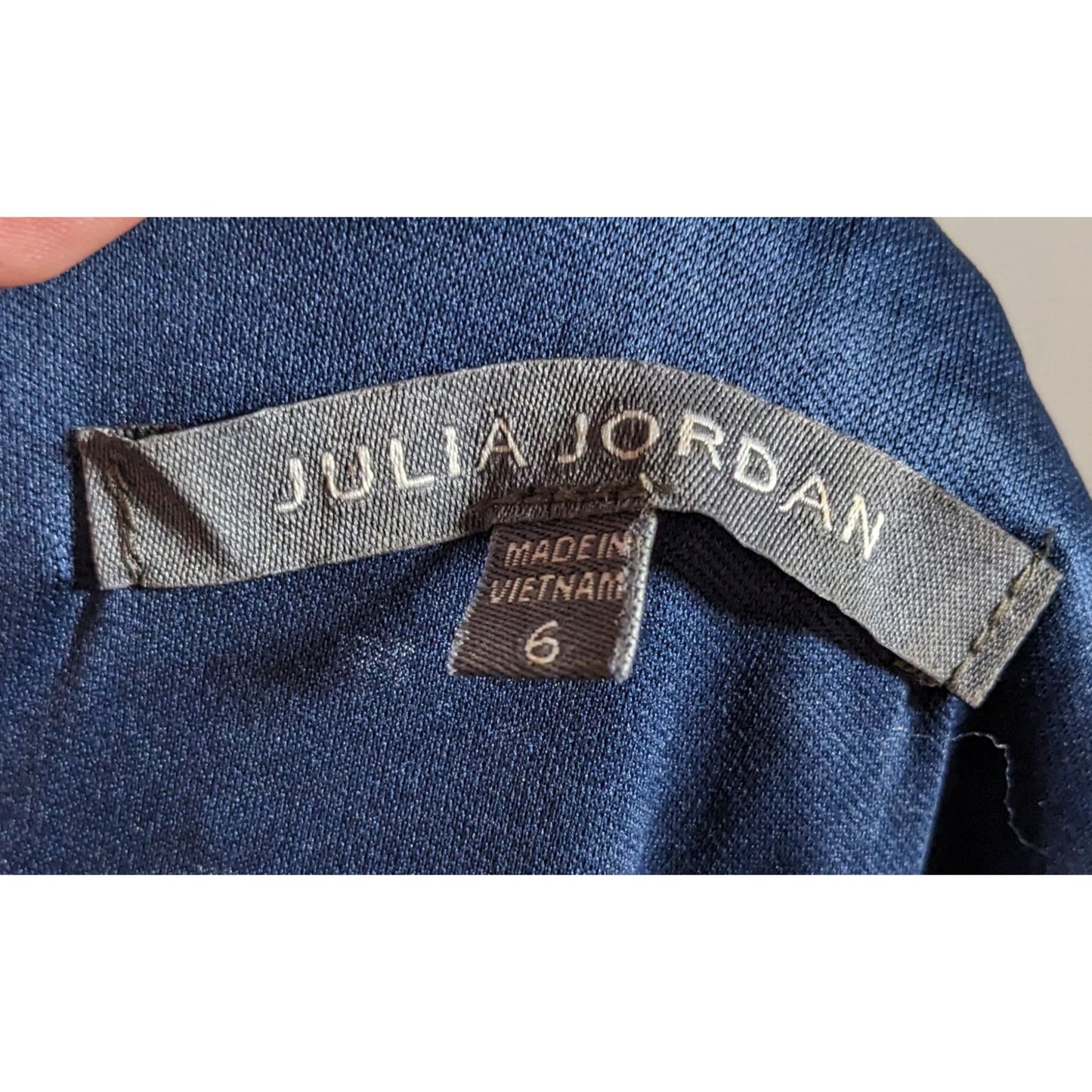 Julia Jordan Eyelet Dress Navy Blue With Ruffled Edge