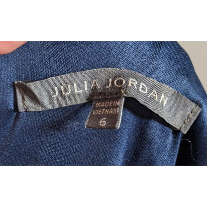 Julia Jordan Eyelet Dress Navy Blue With Ruffled Edge