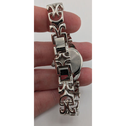 Womens Quartz Watch With Ornate Band & White Face