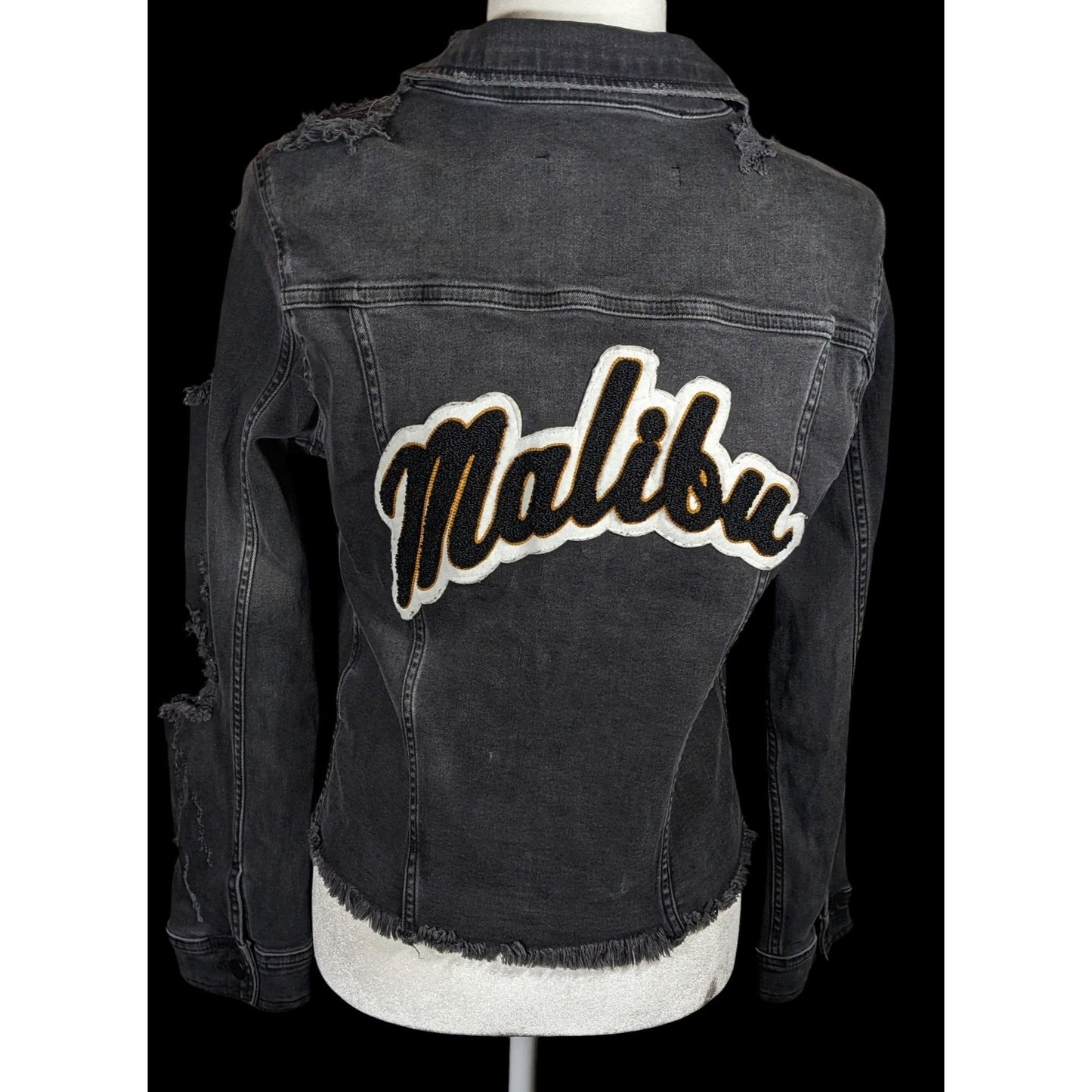 Raiine Black Distressed Denim Malibu Jacket