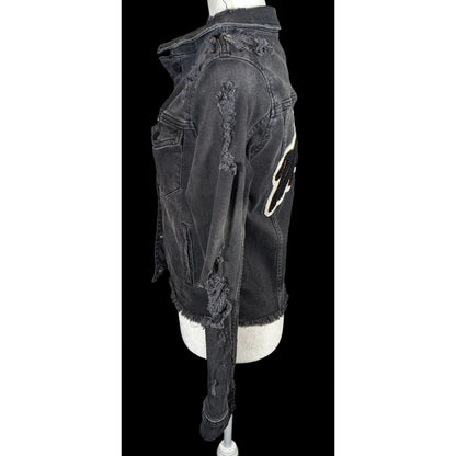 Raiine Black Distressed Denim Malibu Jacket