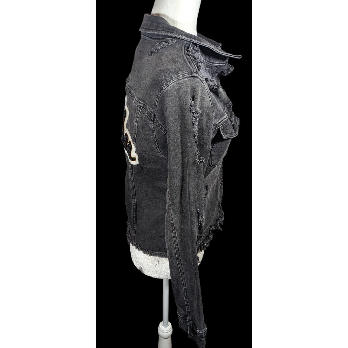 Raiine Black Distressed Denim Malibu Jacket