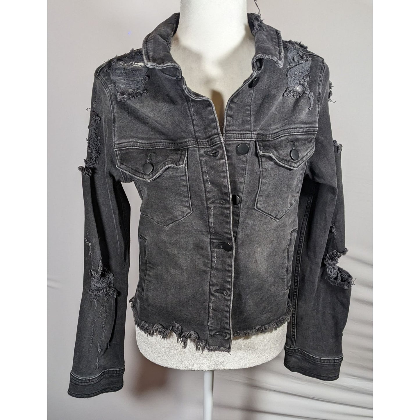 Raiine Black Distressed Denim Malibu Jacket