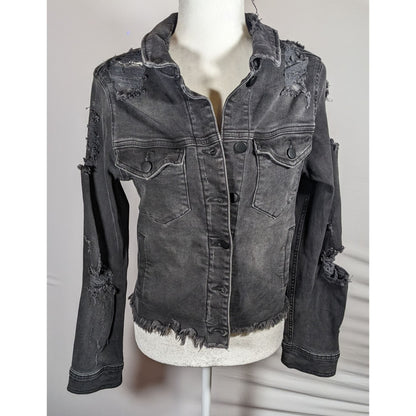Raiine Black Distressed Denim Malibu Jacket