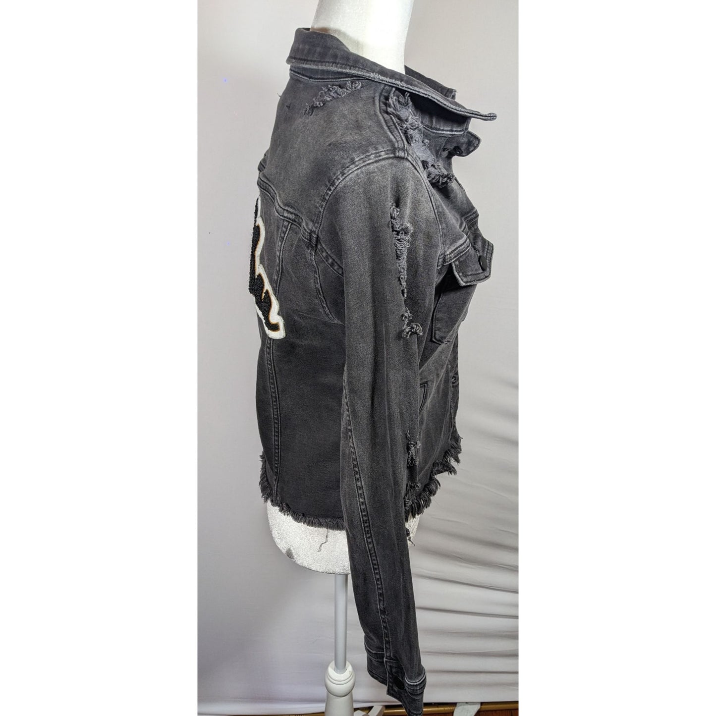 Raiine Black Distressed Denim Malibu Jacket