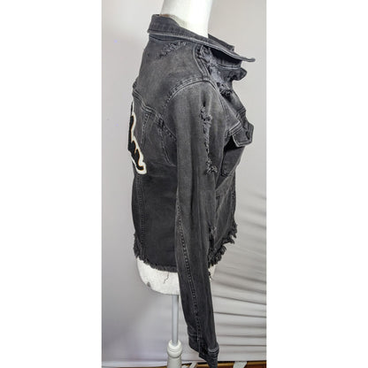 Raiine Black Distressed Denim Malibu Jacket