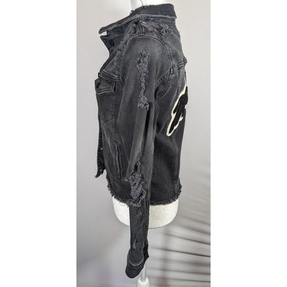 Raiine Black Distressed Denim Malibu Jacket
