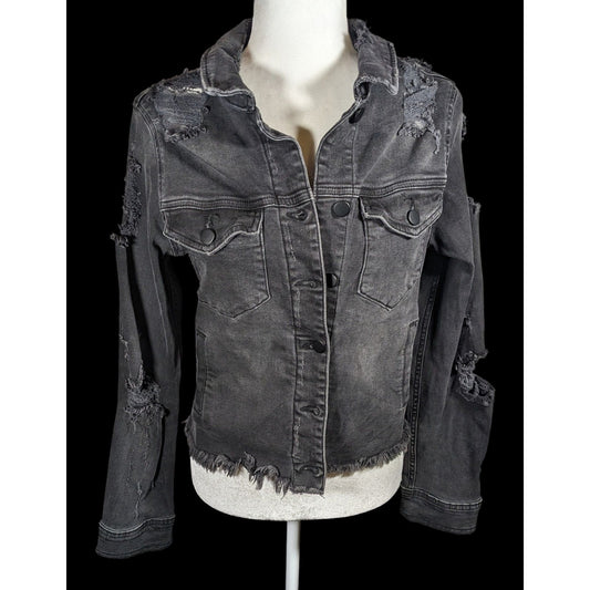 Raiine Black Distressed Denim Malibu Jacket