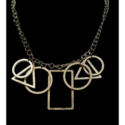 Funky Open Geometric Shape Charm Necklace