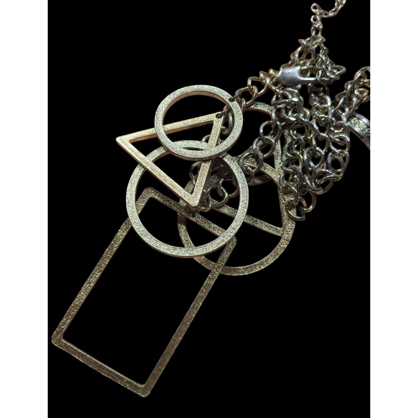 Funky Open Geometric Shape Charm Necklace