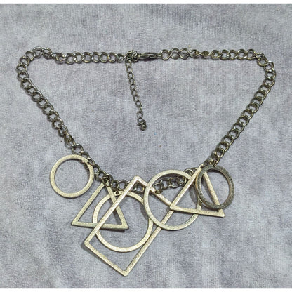 Funky Open Geometric Shape Charm Necklace