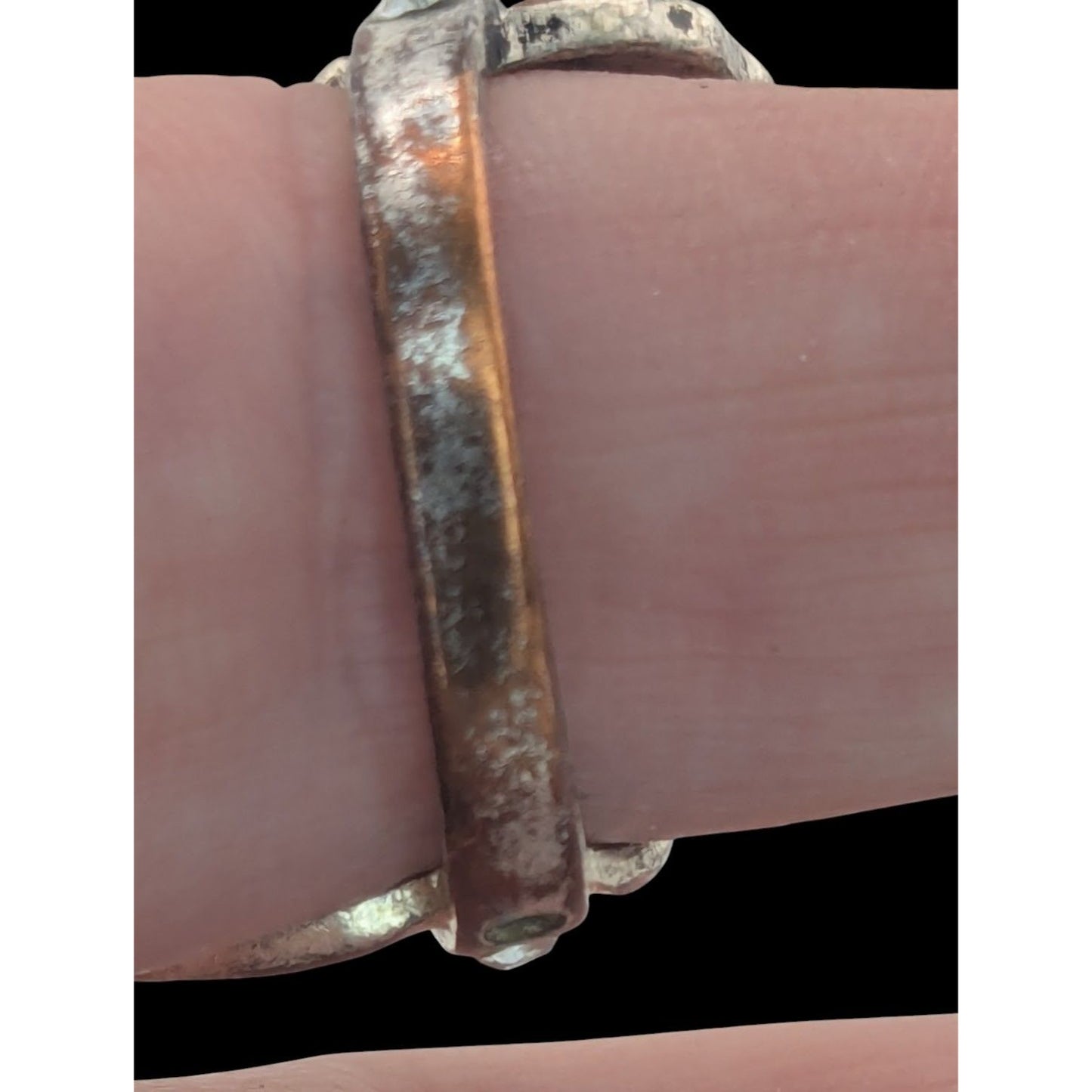 Fairycore Elvish Fantasy Antiqued Silver Tone Leaf Ring With Rhinestones Adjustable Band Size 8.5