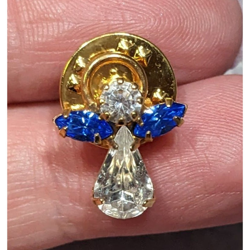 Vintage September Birthday Angel Lapel Pin