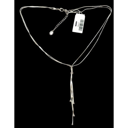 Elegant Silver Multilayer Chain Lariat Necklace