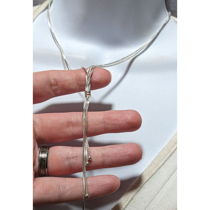 Elegant Silver Multilayer Chain Lariat Necklace