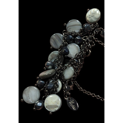 Lia Sophia Grey Mother Of Pearl Charm Necklace