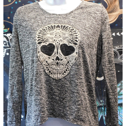 Aeropostale Y2K Gothic Skull Long Sleeve Shirt