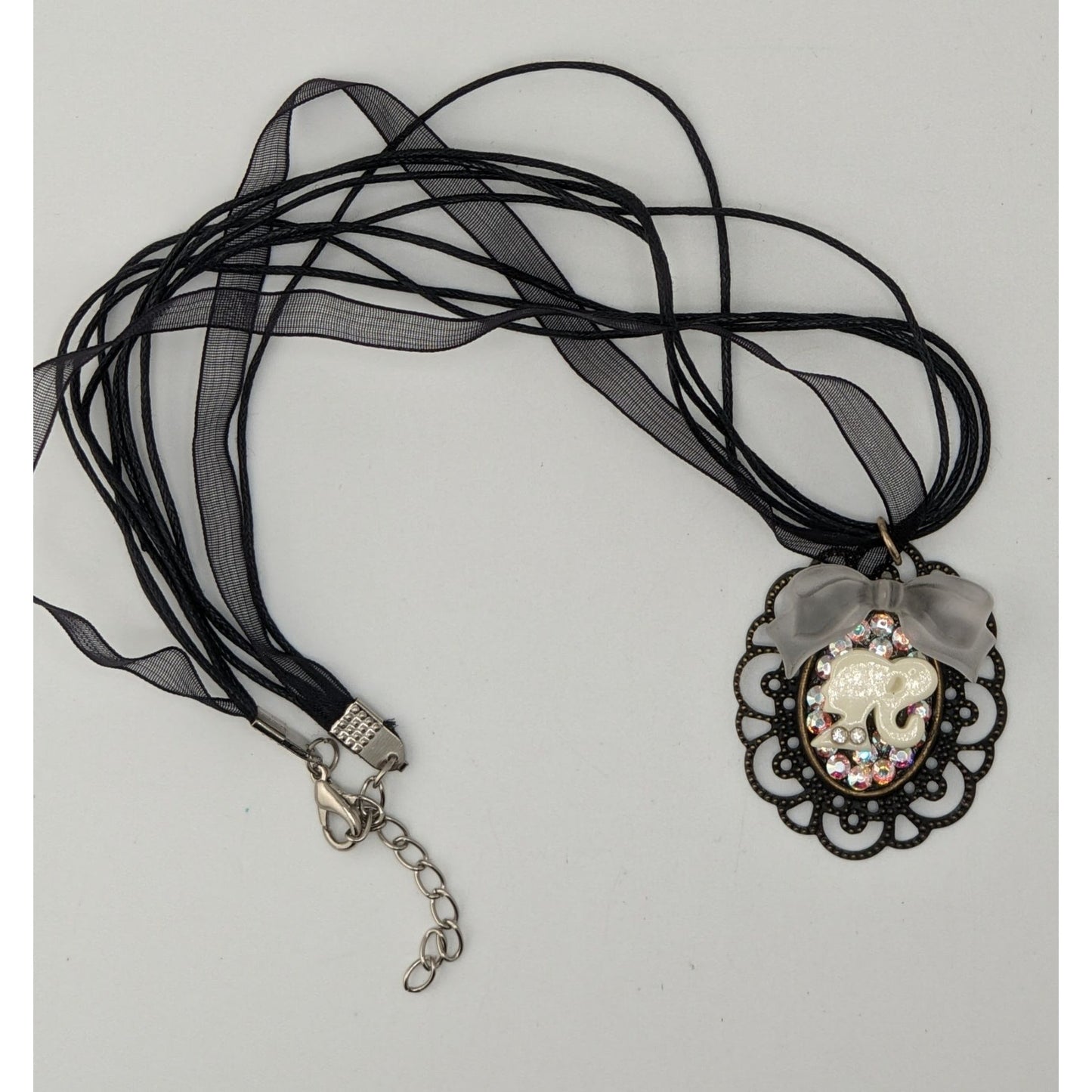 Vintage-Style Coquette Necklace With Doll-Inspired Cameo Pendant Victorian Gothic
