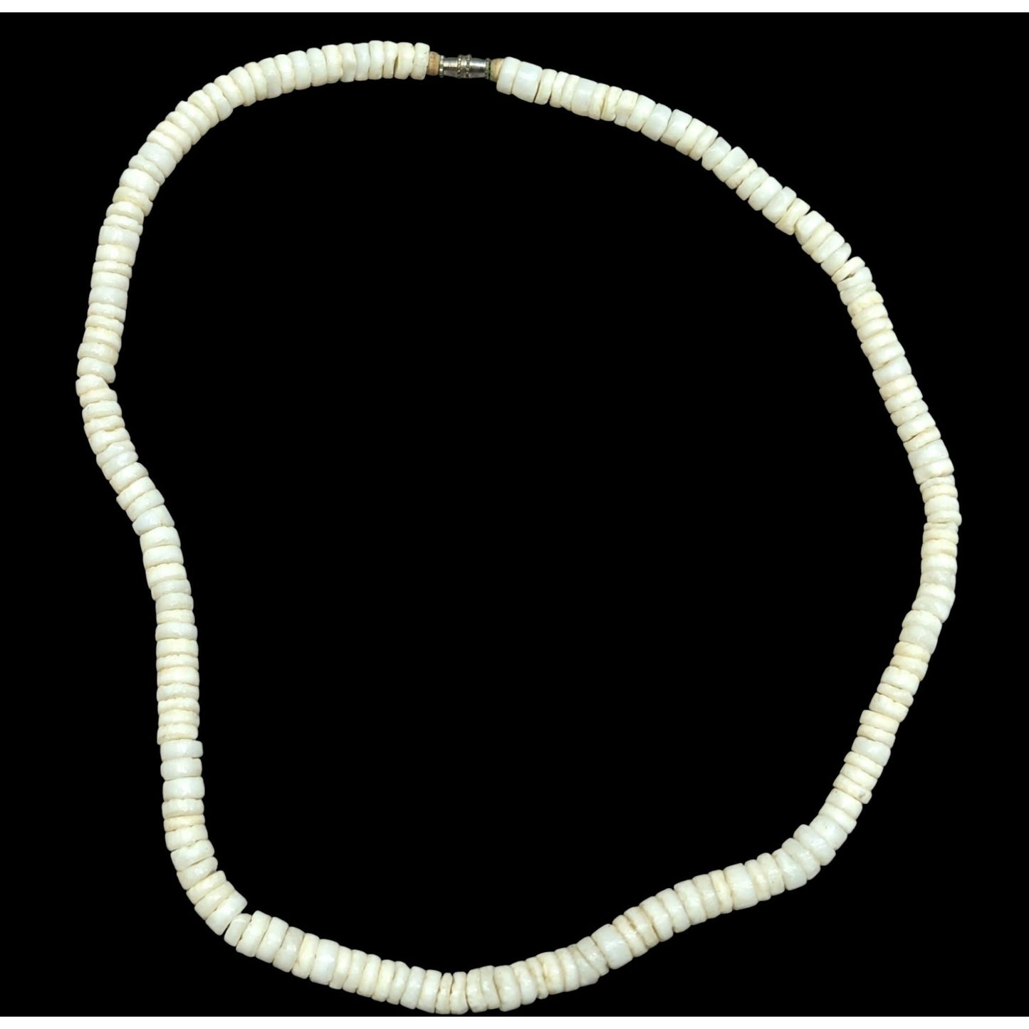 Vintage Beachy White Shell Beaded Heishi Necklace