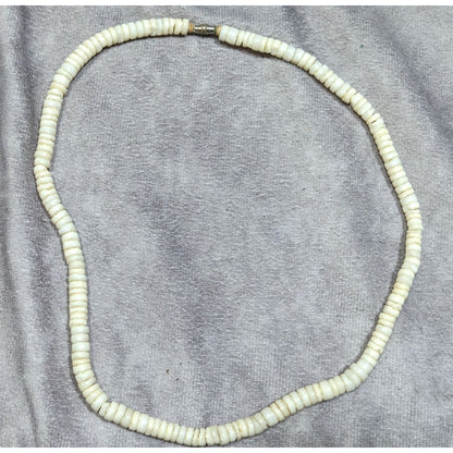 Vintage Beachy White Shell Beaded Heishi Necklace
