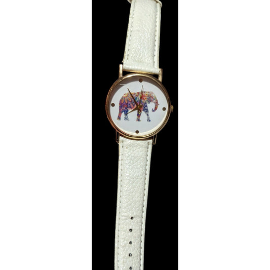 Bohemian Rainbow Floral Elephant Wrist Watch