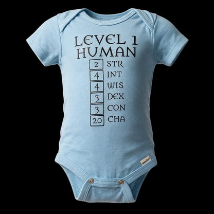 Gerber Level 1 Human Baby Onesie 0-3M Dungeons Dragons RPG Gamer Geek Nerd