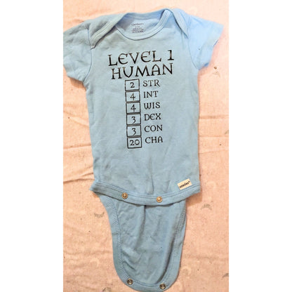 Gerber Level 1 Human Baby Onesie 0-3M Dungeons Dragons RPG Gamer Geek Nerd