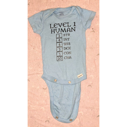 Gerber Level 1 Human Baby Onesie 0-3M Dungeons Dragons RPG Gamer Geek Nerd