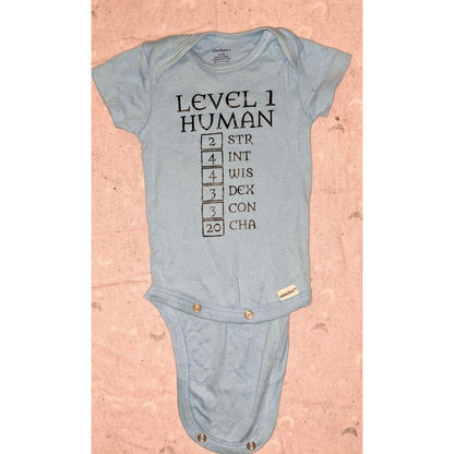 Gerber Level 1 Human Baby Onesie 0-3M Dungeons Dragons RPG Gamer Geek Nerd