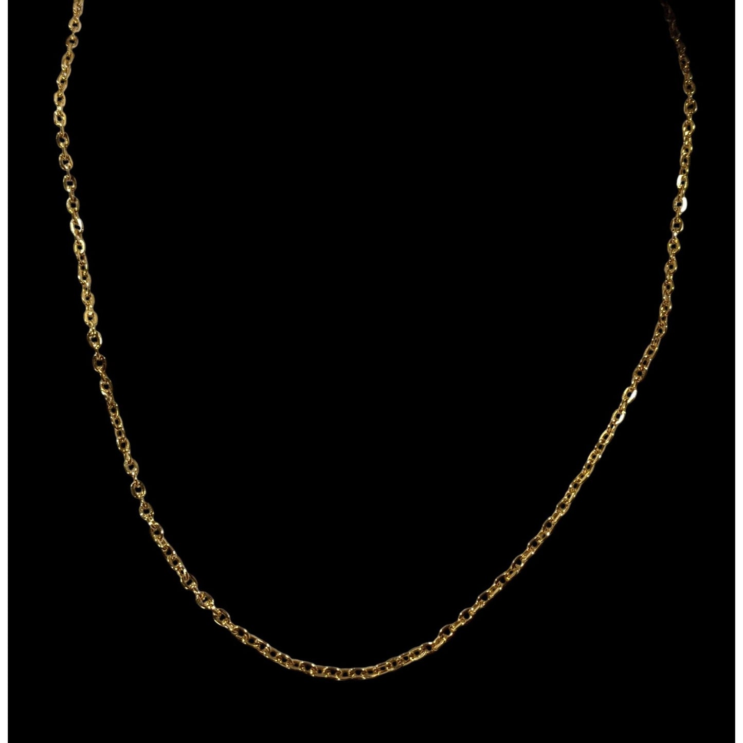 Simple Elegant Bright Gold Tone Chain Necklace