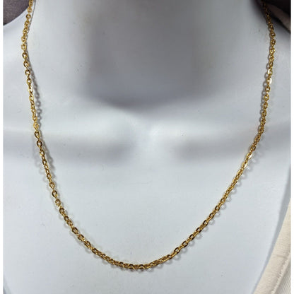 Simple Elegant Bright Gold Tone Chain Necklace