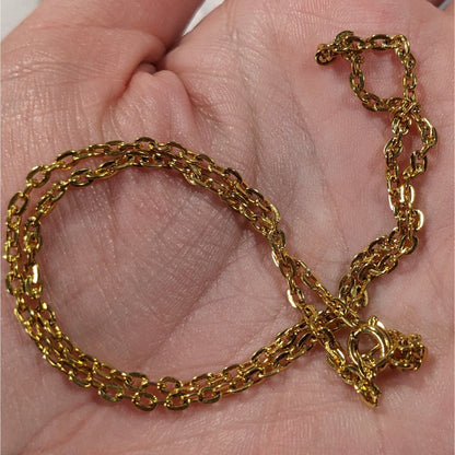 Simple Elegant Bright Gold Tone Chain Necklace