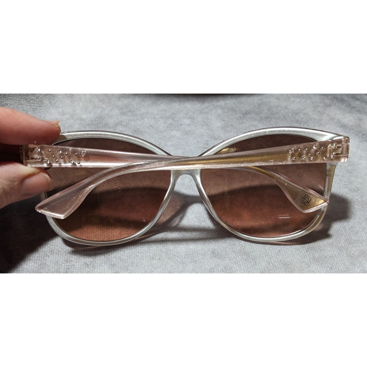 Foster Grant Pastel Pink And Silver Rhinestone Sunglasses