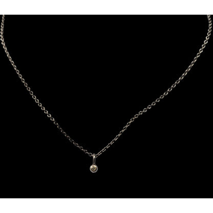 Roberta Chiarella Minimalist Silver Tone Rhinestone Pendant Necklace