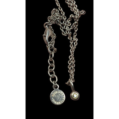 Roberta Chiarella Minimalist Silver Tone Rhinestone Pendant Necklace