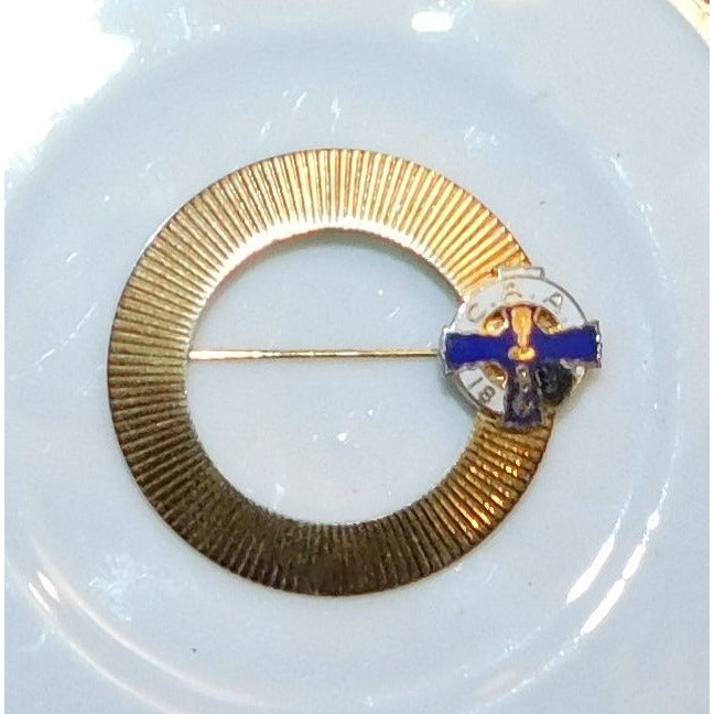 Vintage CAA 1878 Pin Gold Tone With Enamel