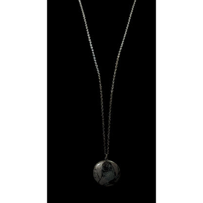 Nature Themed Owl Front Silver Tone Locket Necklace