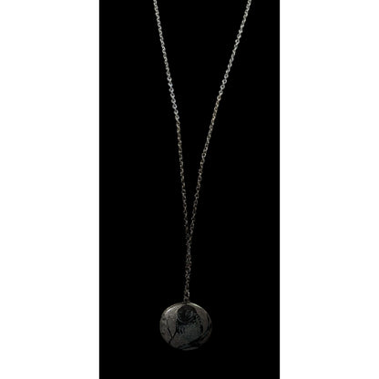 Nature Themed Owl Front Silver Tone Locket Necklace