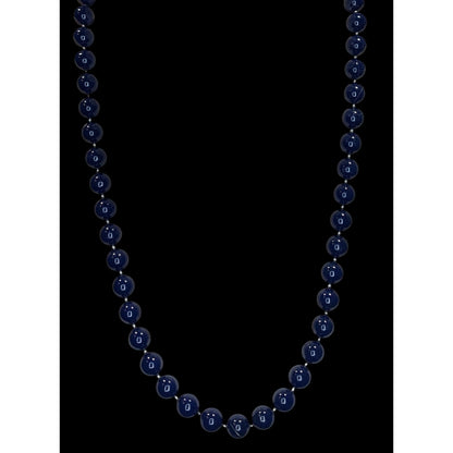 Vintage Beaded Necklace Navy Blue Retro Secretary Classic Midcentury Jewelry