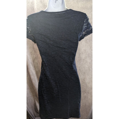 Forever 21 Navy Lace Short-Sleeve Bodycon Dress Small