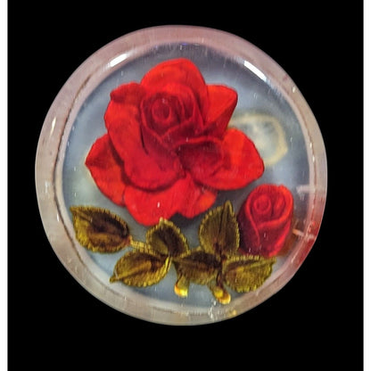 Vintage Reverse Carved Lucite Rose Brooch