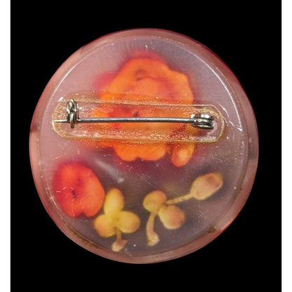 Vintage Reverse Carved Lucite Rose Brooch