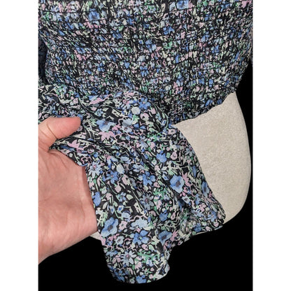 Between Ten Black Floral Jodie Top Size Small