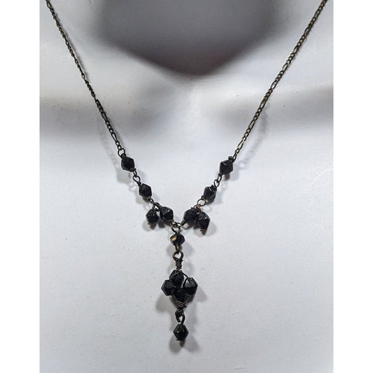 Minimalist Romantic Gothic Beaded Drop Necklace
