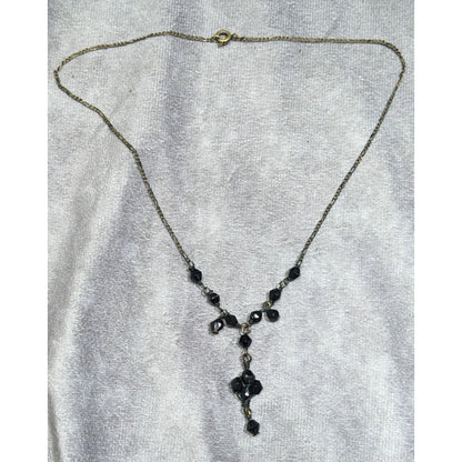 Minimalist Romantic Gothic Beaded Drop Necklace