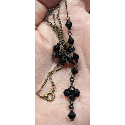 Minimalist Romantic Gothic Beaded Drop Necklace